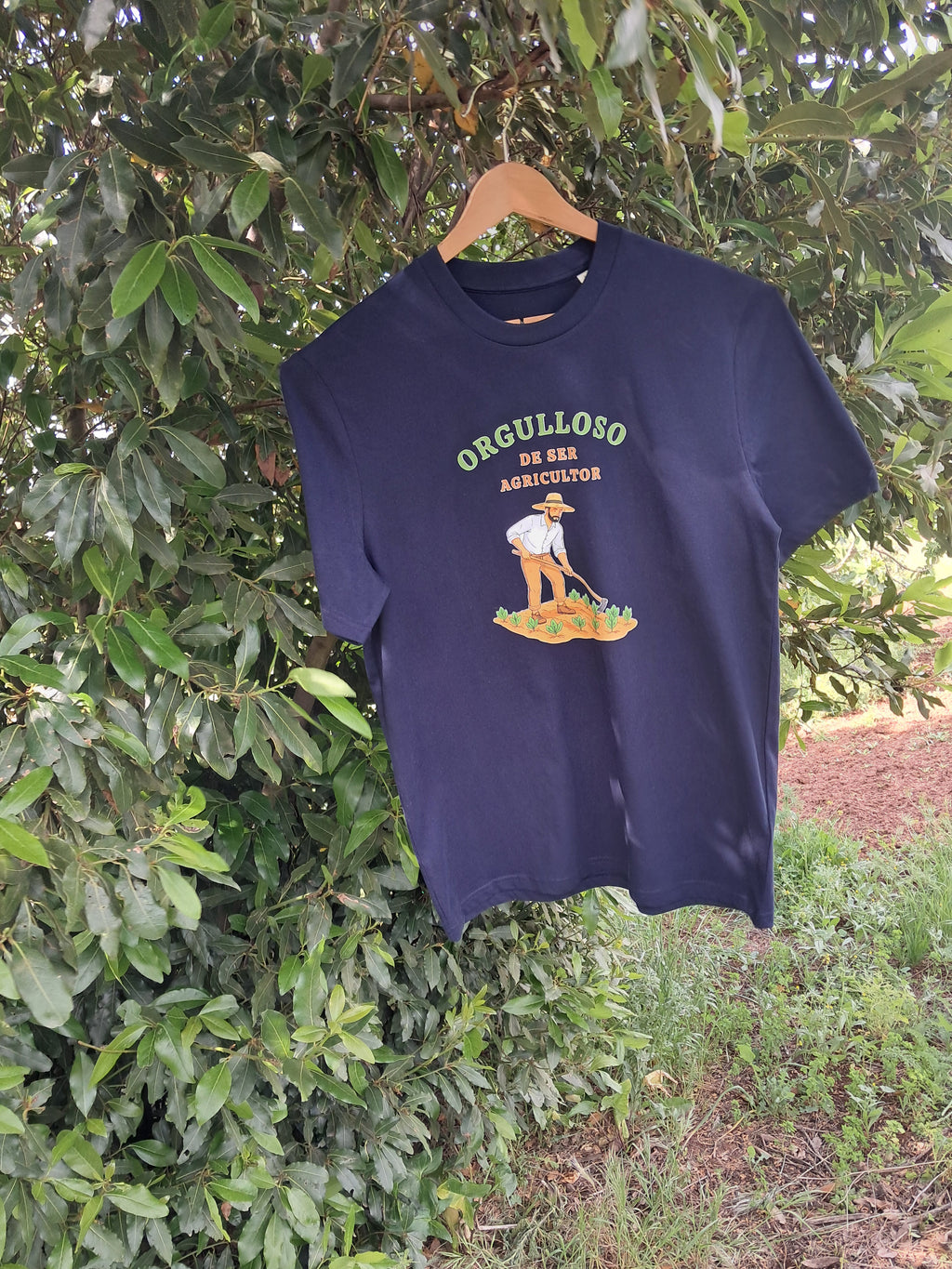 Agricultor — Camiseta Premium De Estilo Rural. Algodon Organico.