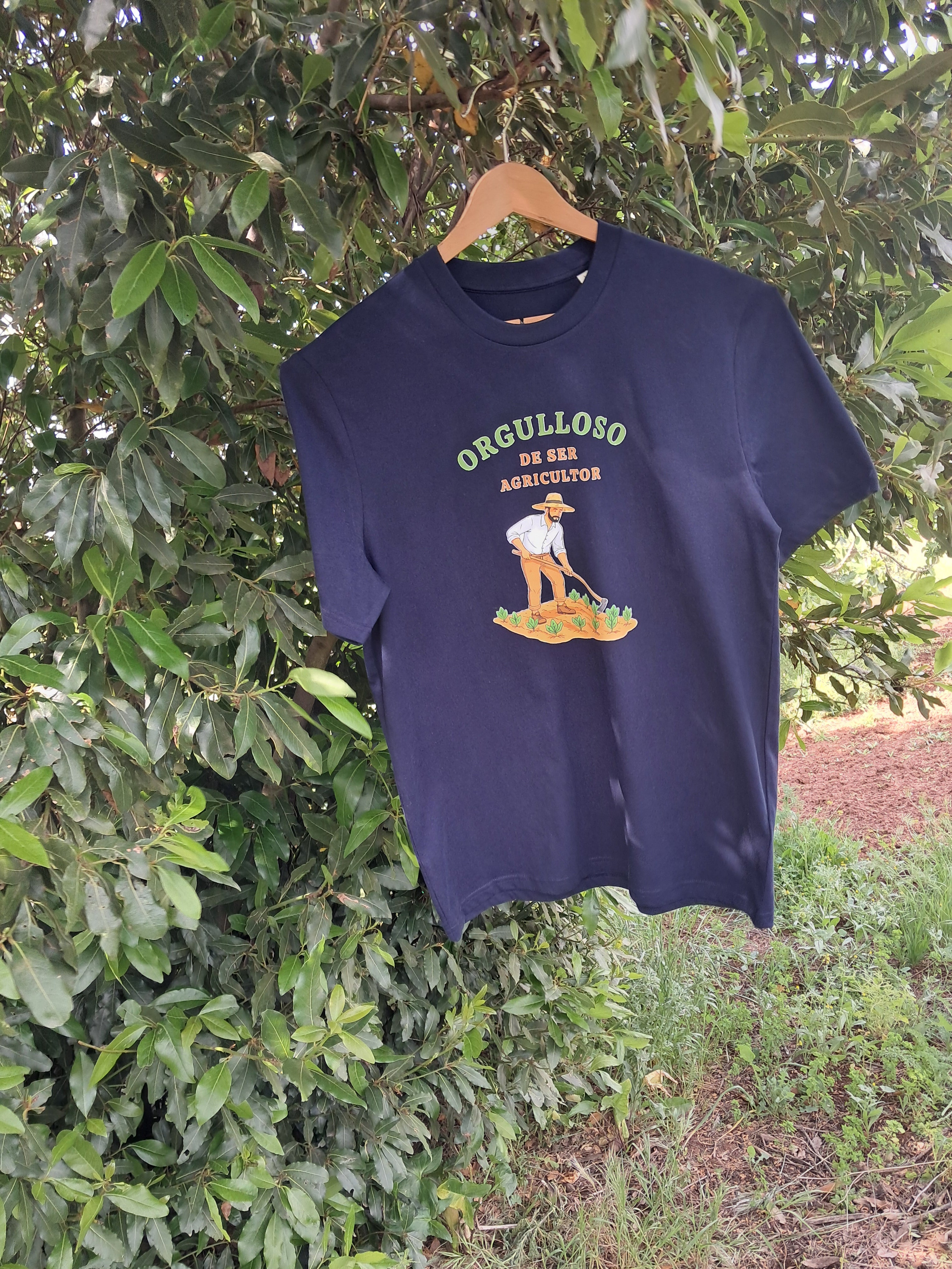 Agricultor — Camiseta Premium De Estilo Rural. Algodon Organico.