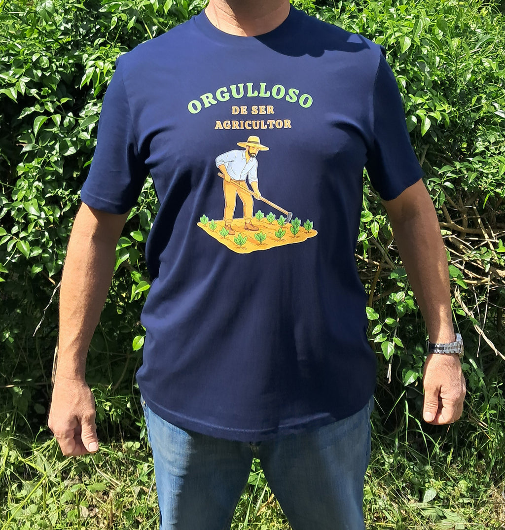Agricultor — Camiseta Premium De Estilo Rural. Algodon Organico.