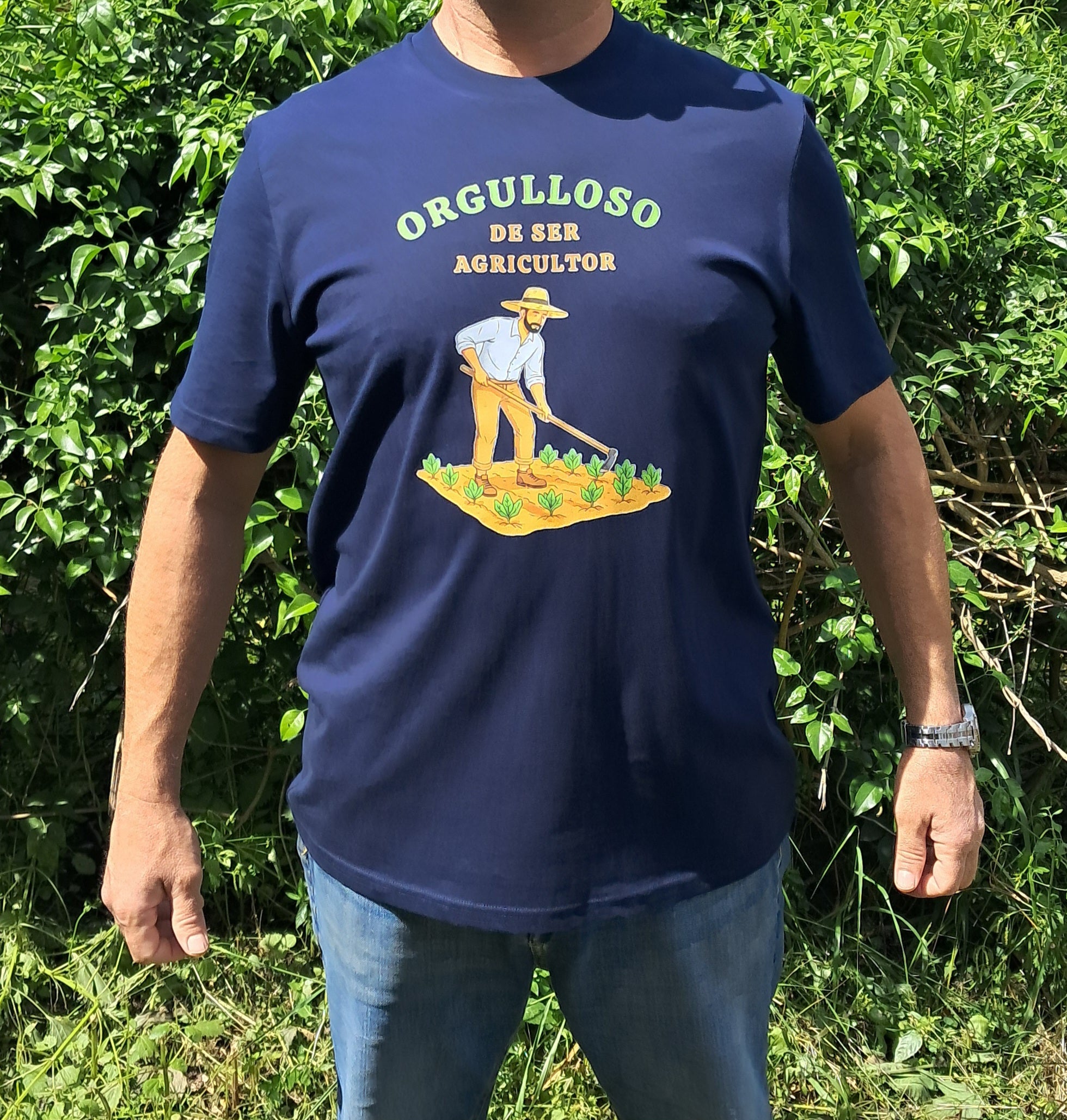 Agricultor — Camiseta Premium De Estilo Rural. Algodon Organico.