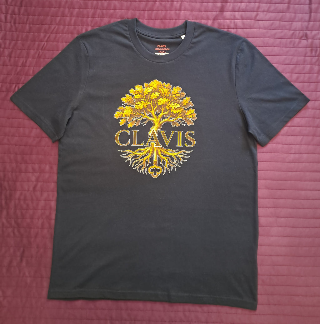 Arbol Clavis — Camiseta Premium De Estilo Rural. Algodon Organico.