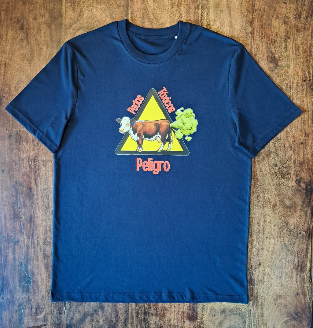 Vaca Toxica — Camiseta Premium De Estilo Rural. Algodon Organico.