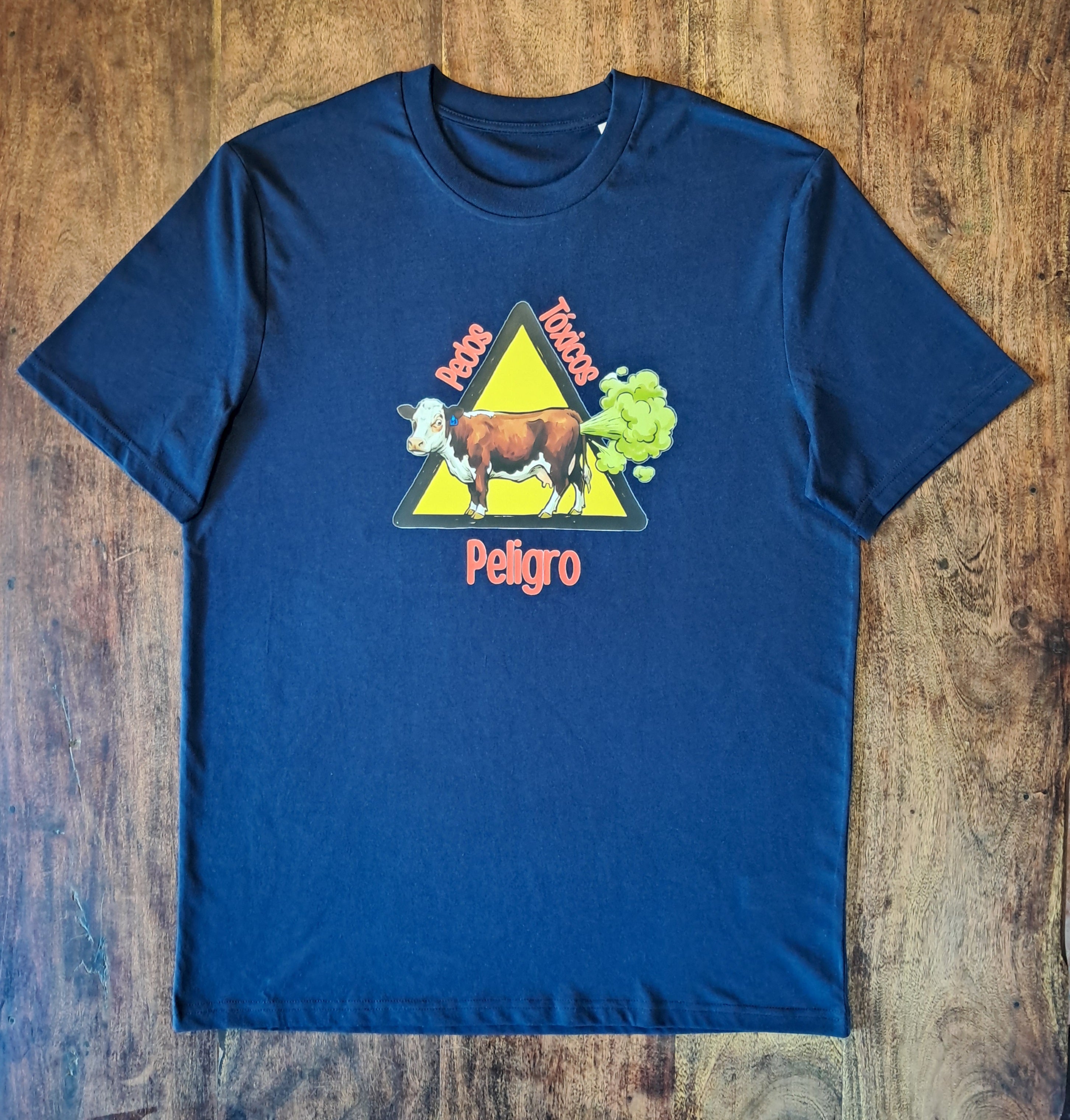 Vaca Toxica — Camiseta Premium De Estilo Rural. Algodon Organico.