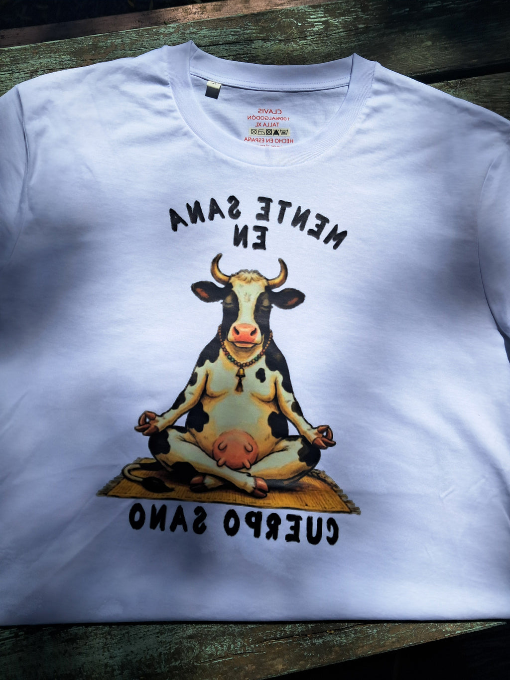 Mente Sana       Camiseta Premium de Estilo Rural. Algodon Organico.