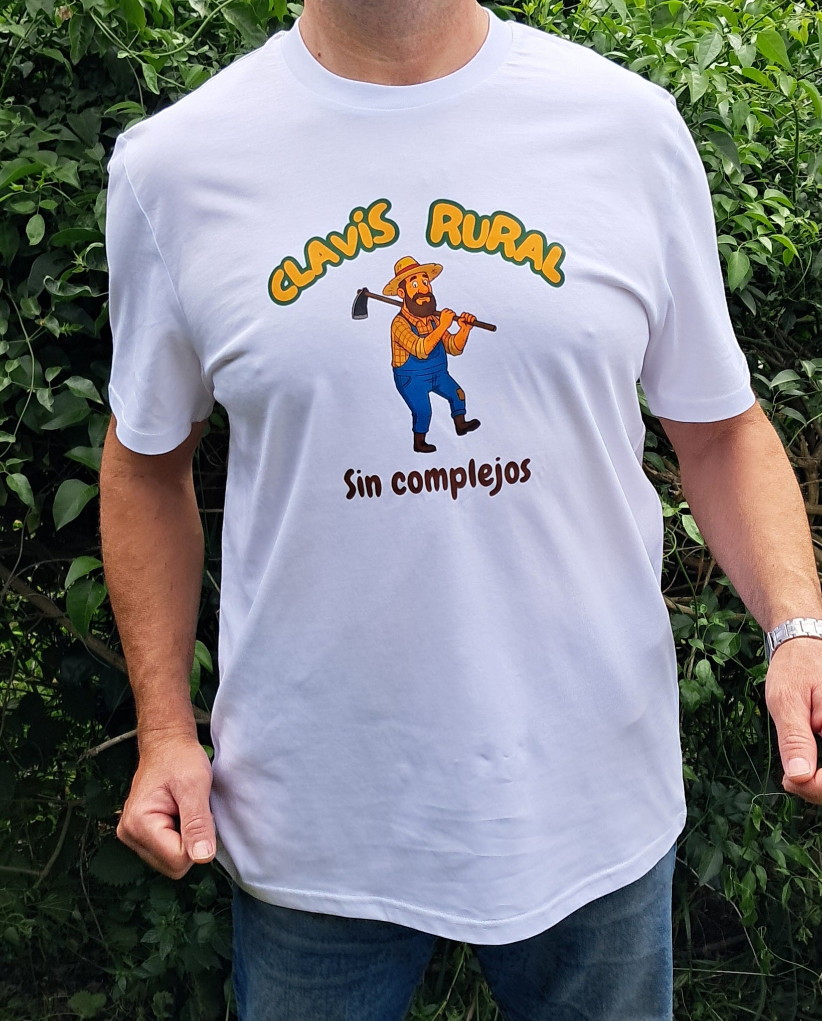 Sin complejos — Camiseta Premium de Diseño Rural. Algodon Organico.