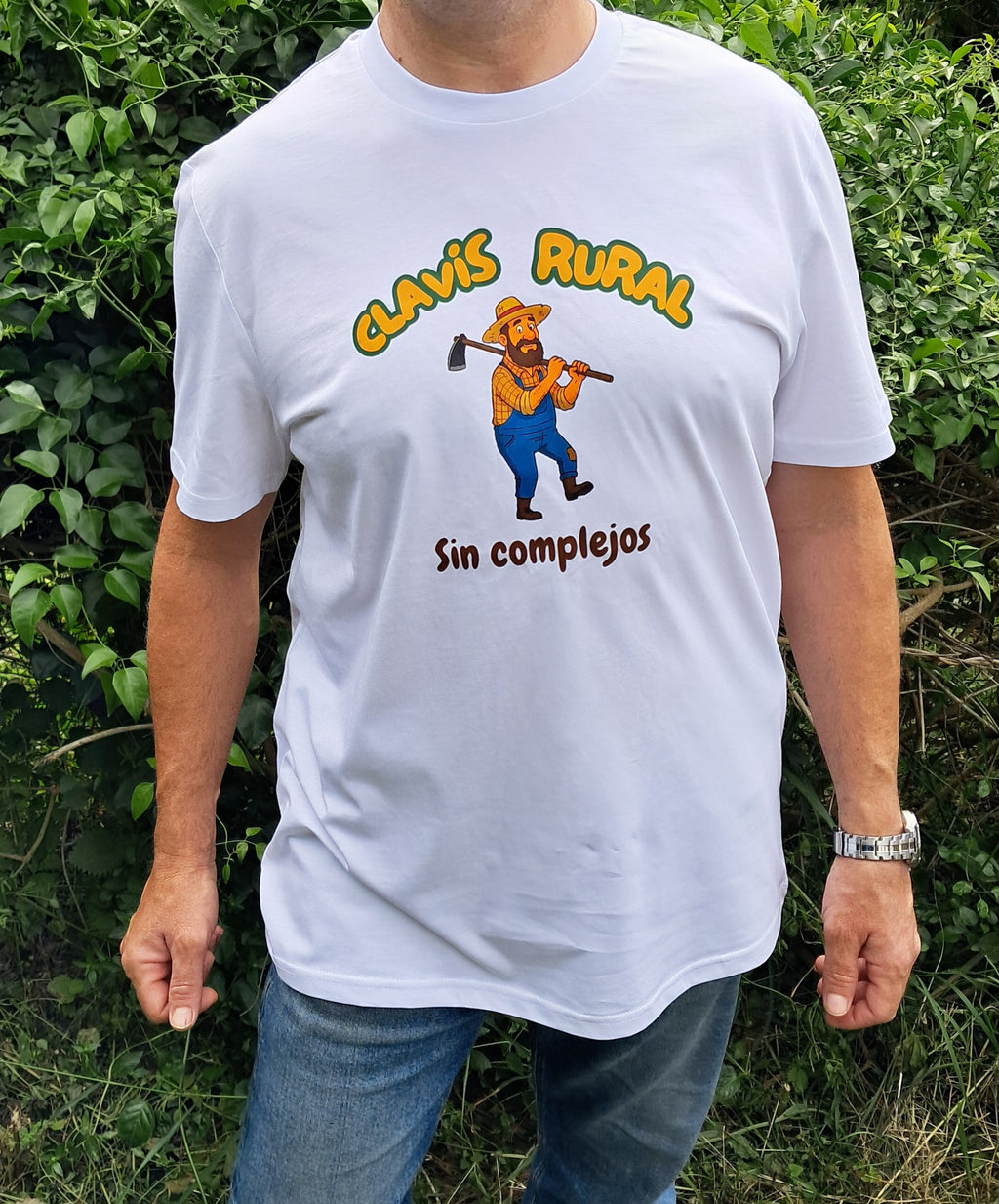 Sin complejos — Camiseta Premium de Diseño Rural. Algodon Organico.