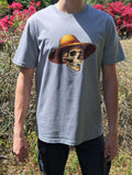 Calavera con Sombrero — Camiseta Premium De Estilo Rural. Algodon Organico.