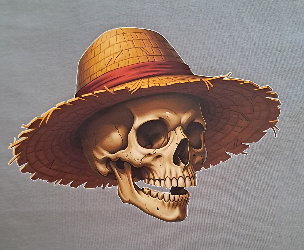 Calavera con Sombrero — Camiseta Premium De Estilo Rural. Algodon Organico.