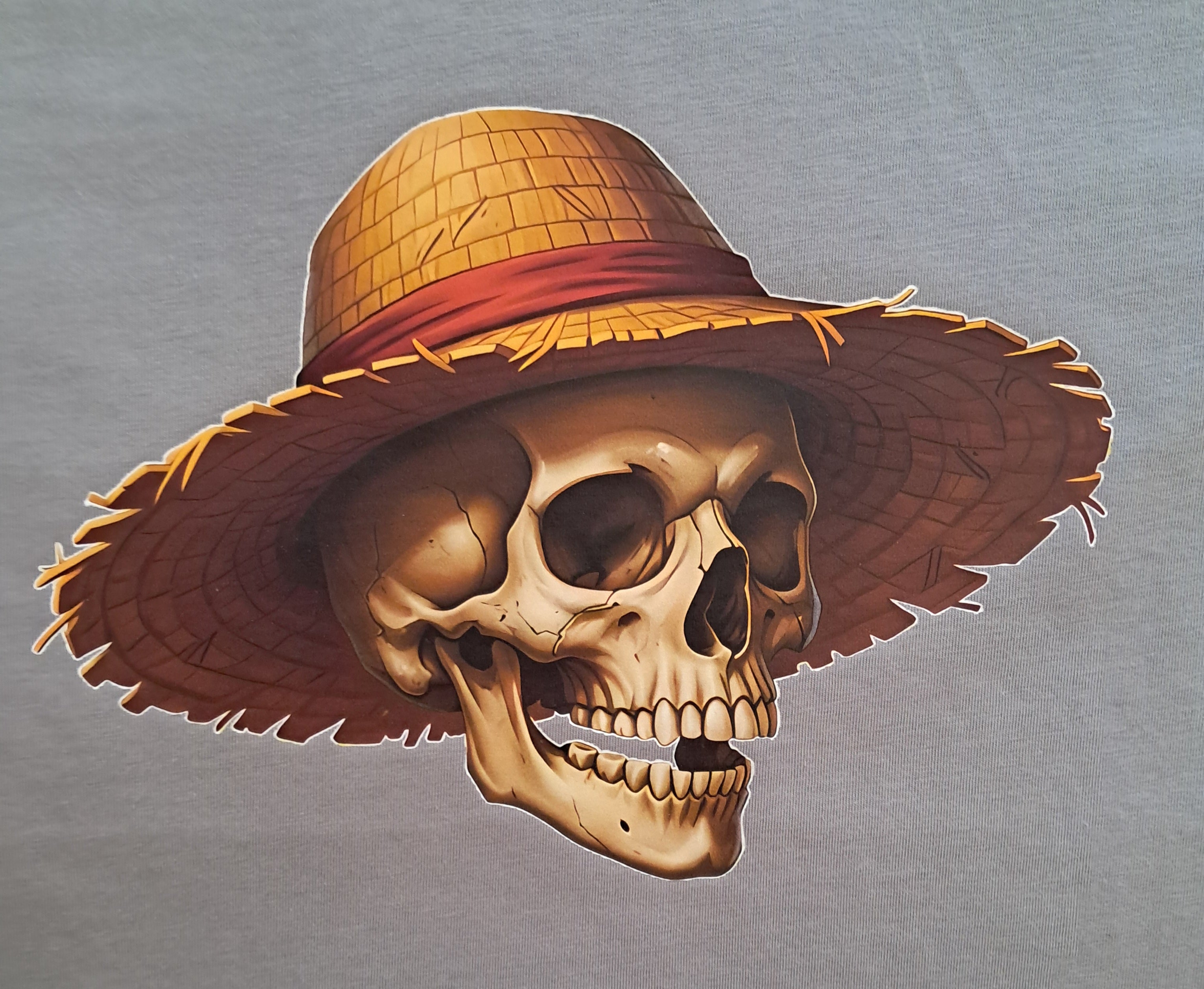 Calavera con Sombrero — Camiseta Premium De Estilo Rural. Algodon Organico.