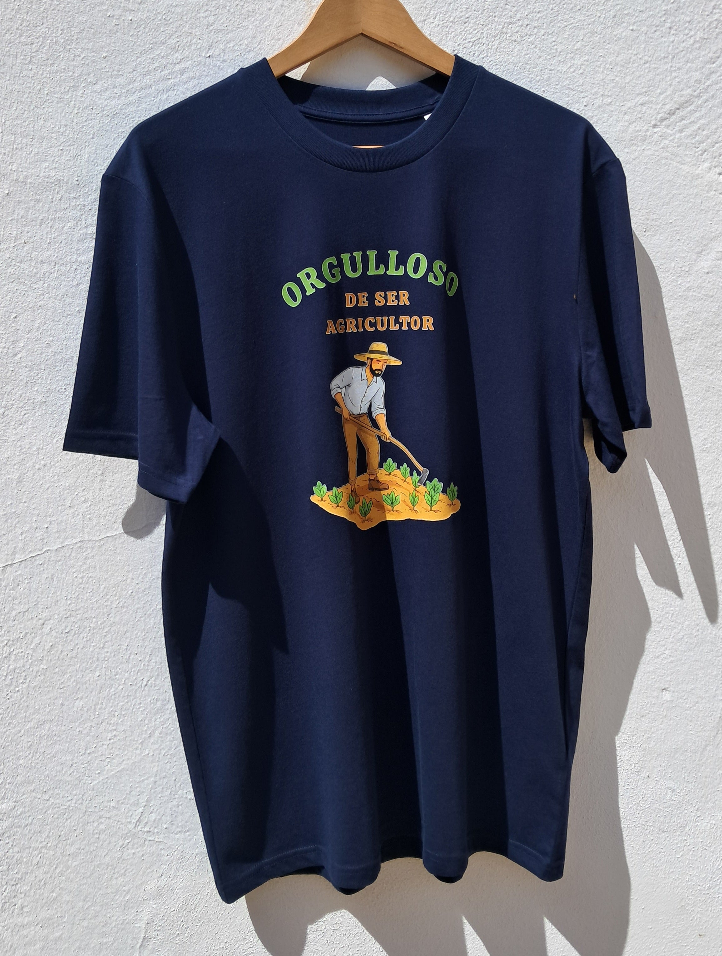 Agricultor — Camiseta Premium De Estilo Rural. Algodon Organico.