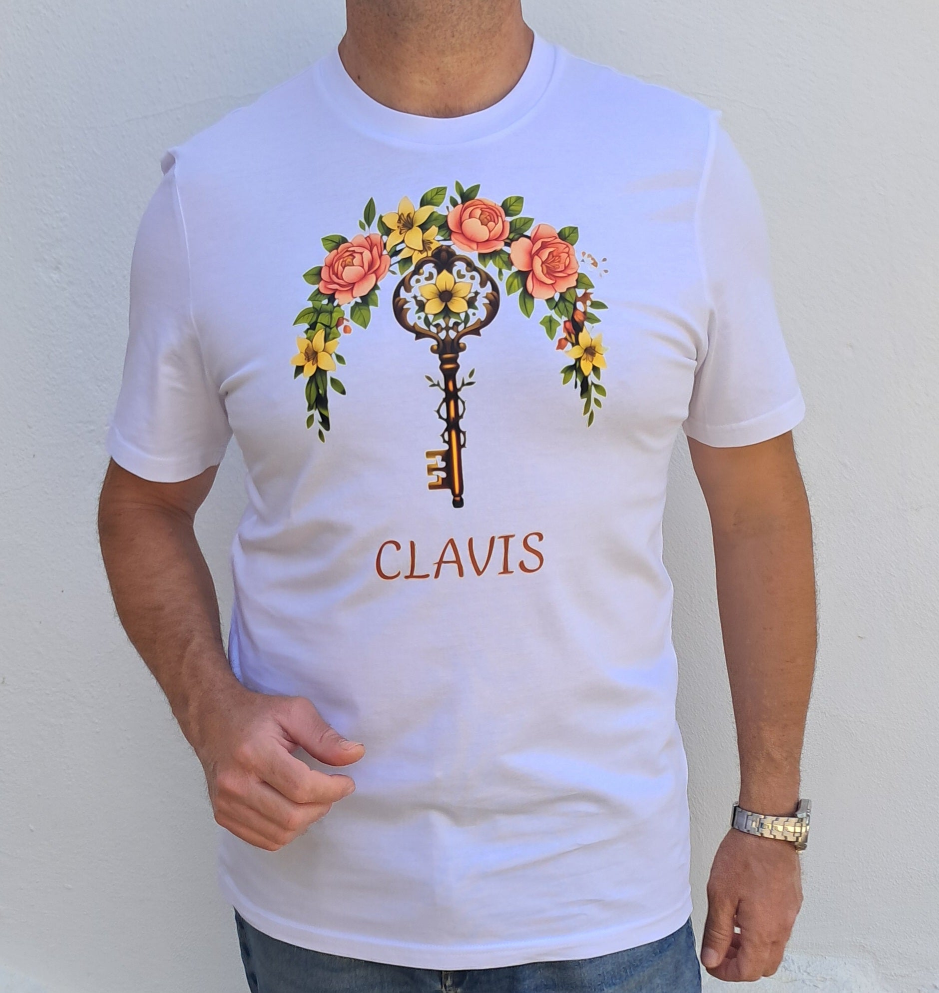 Llave floral — Camiseta Premium Esencia Natural. Algodon Organico.