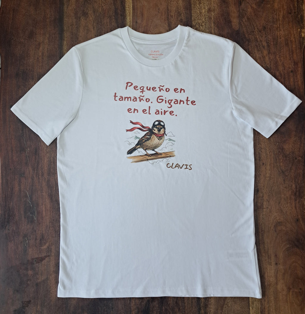 Gorrión — Camiseta Premium Del Alma Del Pueblo. Algodon Organico.