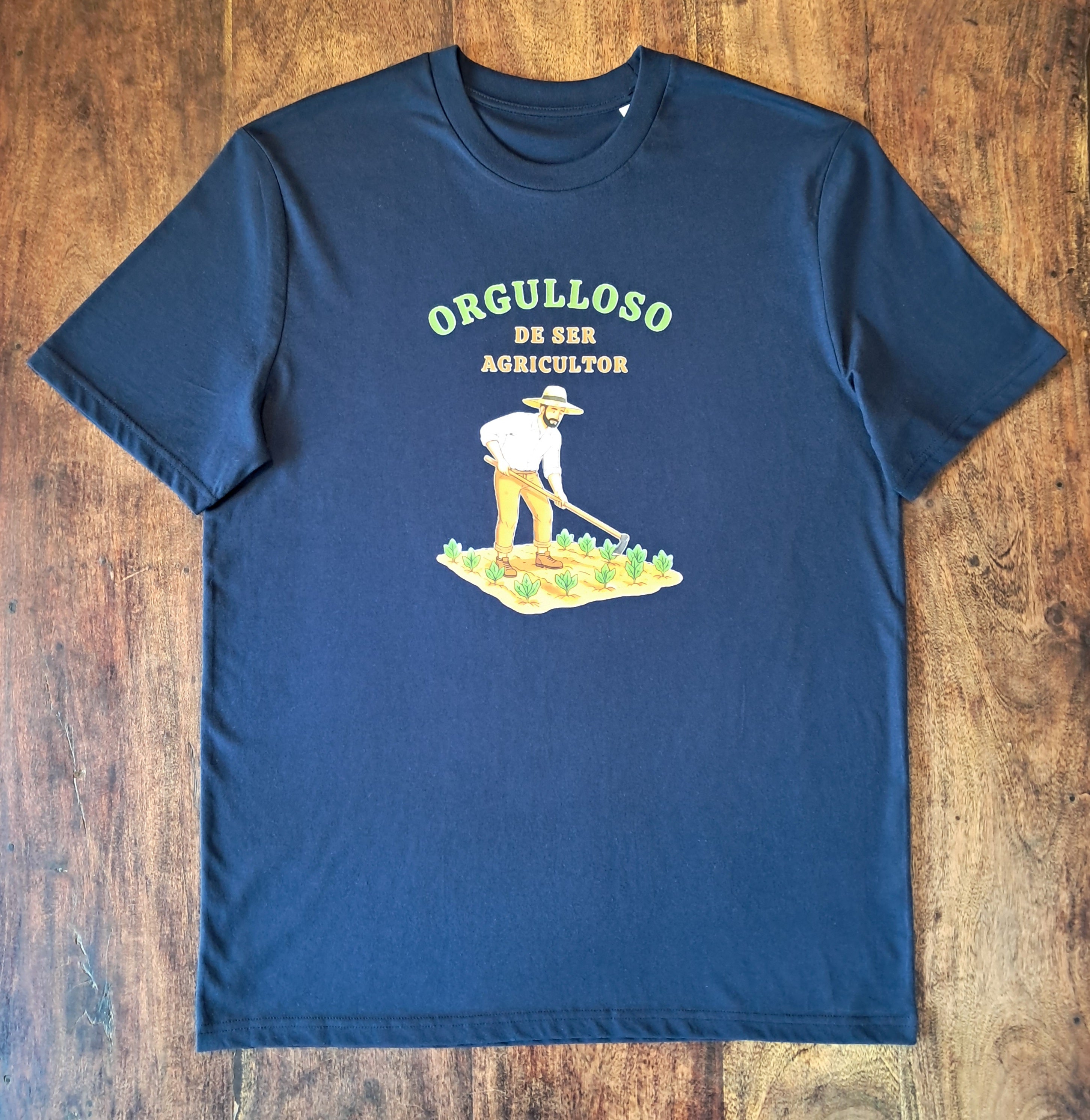 Agricultor — Camiseta Premium De Estilo Rural. Algodon Organico.
