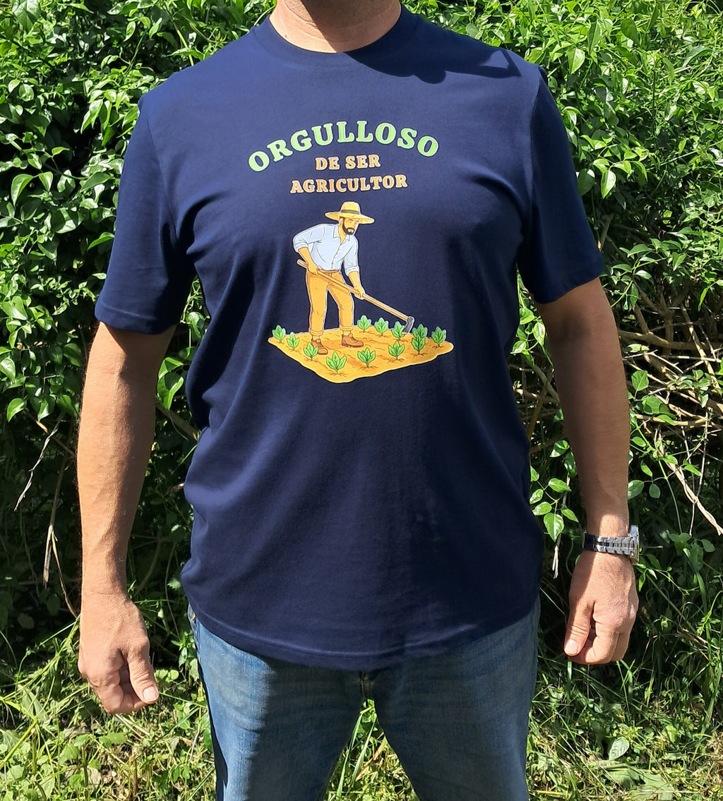 Agricultor — Camiseta Premium De Estilo Rural. Algodon Organico.