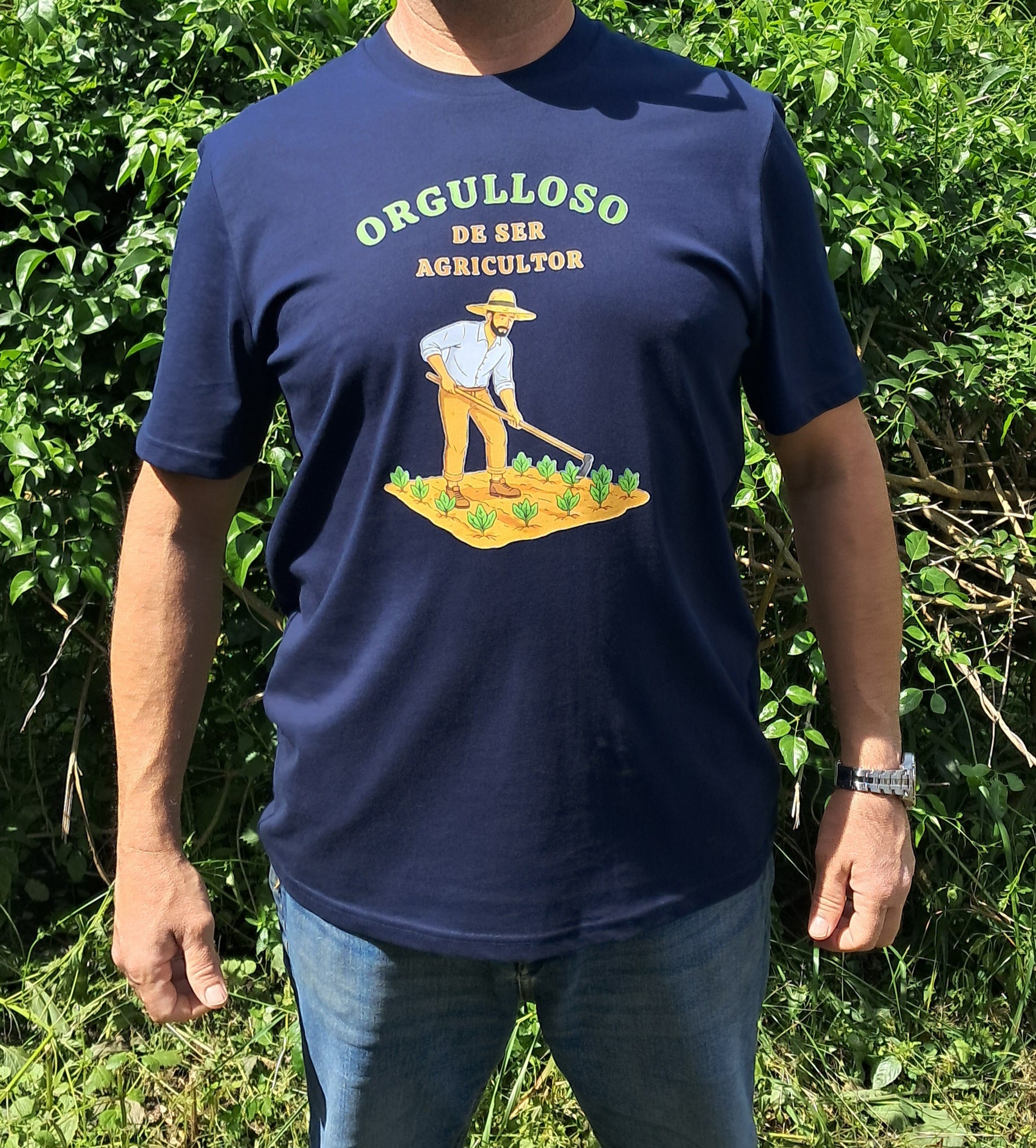 Agricultor — Camiseta Premium De Estilo Rural. Algodon Organico.