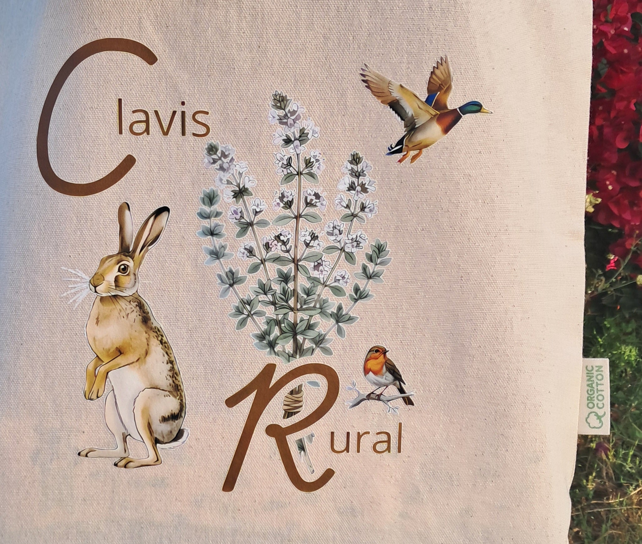 Bolsa de Compra Fauna y flora ( Tote Bag  ) 100% Algodón Orgánico.
