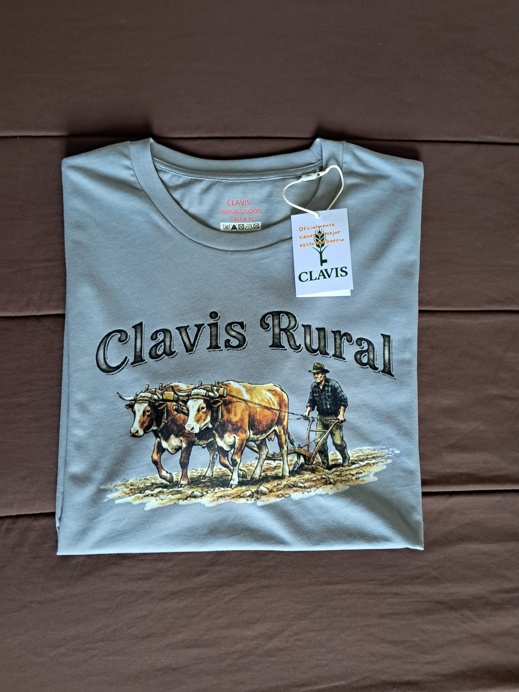 Yunta de Bueyes — Camiseta Premium De Estilo Rural. Algodon Organico.