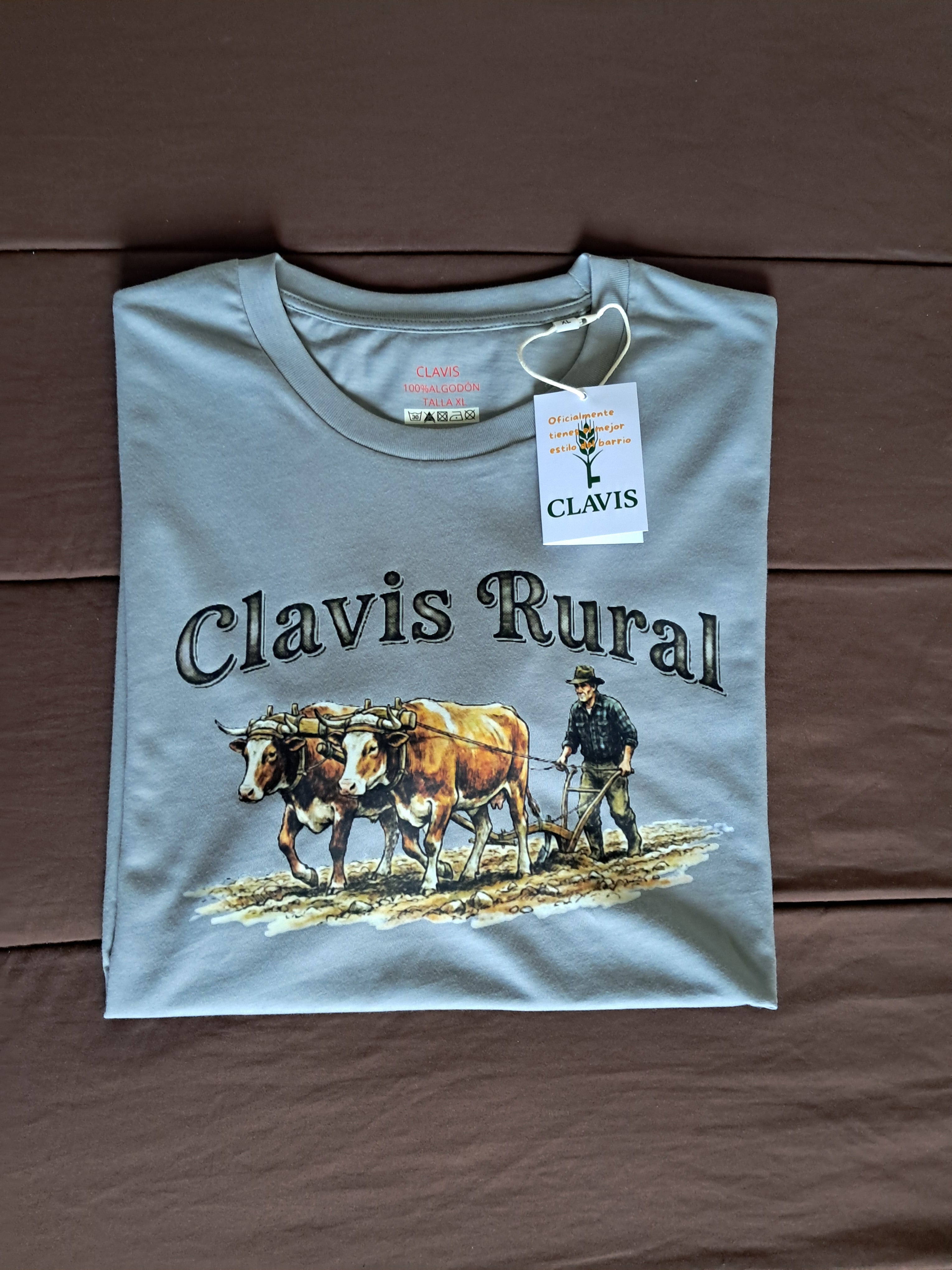 Yunta de Bueyes — Camiseta Premium De Estilo Rural. Algodon Organico.